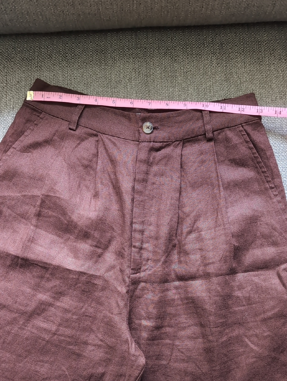 Reformation high-rise linen trousers in Cafe